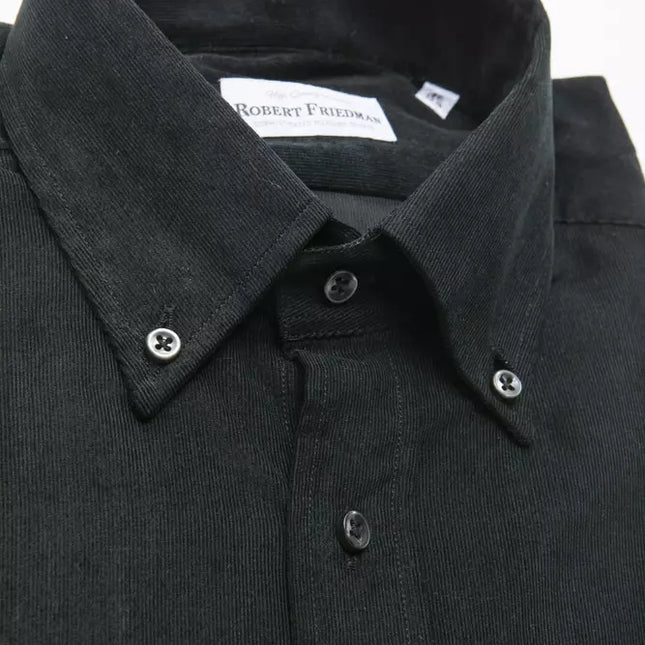Robert Friedman Black Cotton Men Shirt