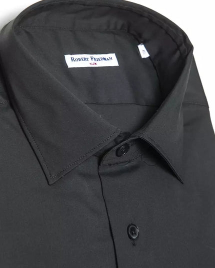 Robert Friedman Gray Cotton Men Shirt