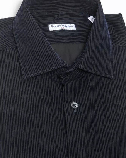 Robert Friedman Black Cotton Men Shirt
