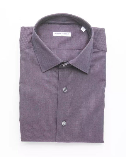 Robert Friedman Burgundy Cotton Men Shirt