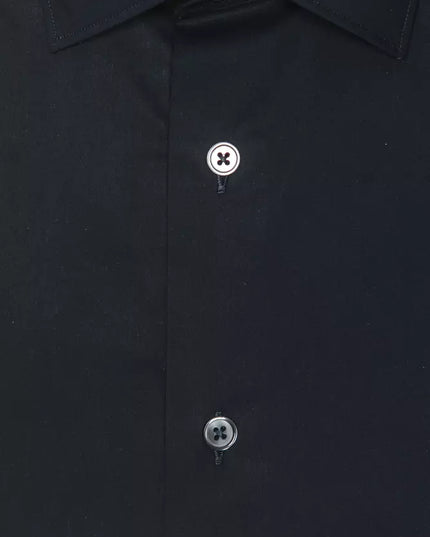 Robert Friedman Black Cotton Men Shirt