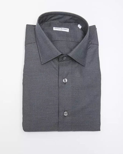 Robert Friedman Black Cotton Men's Shirt