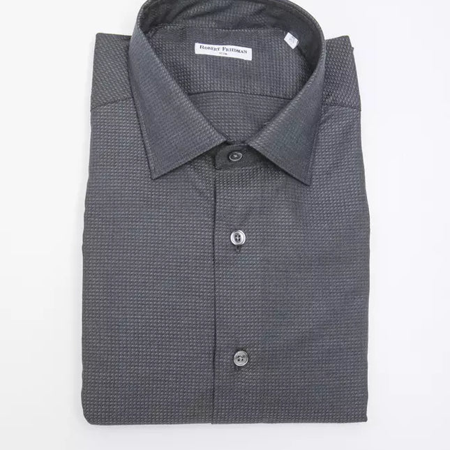 Robert Friedman Black Cotton Men's Shirt