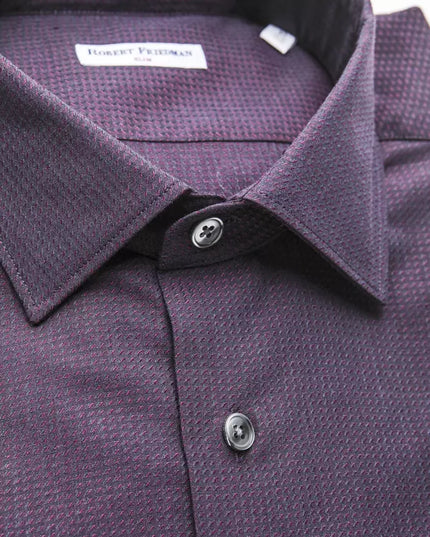 Robert Friedman Burgundy Cotton Men Shirt