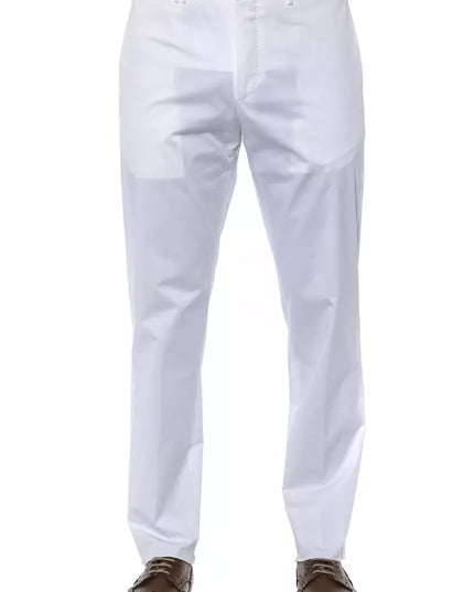 PT Torino White Cotton Men Trouser
