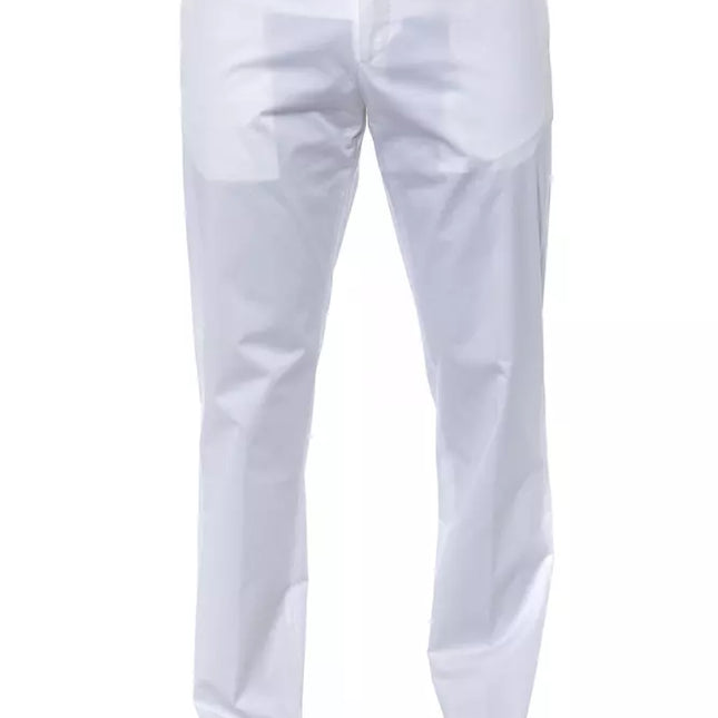 PT Torino White Cotton Men Trouser