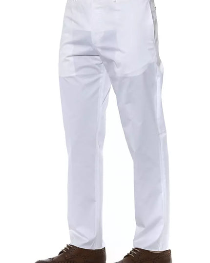 PT Torino White Cotton Men Trouser