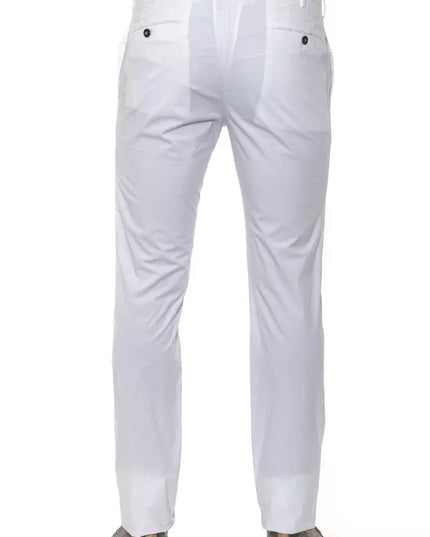 PT Torino White Cotton Men's Trouser