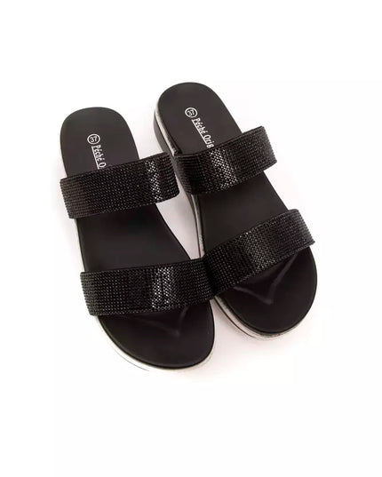 Péché Originel Chic Rhinestone Twin-Strap Low Sandals