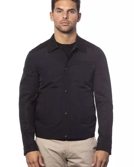 Verri Black Cotton Men's Bomber Jacket