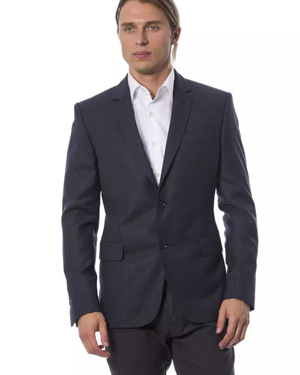 Verri Elegant Blue Wool Single-Breasted Blazer
