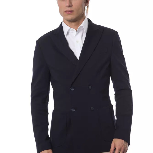 Verri Blue Viscose Men Blazer