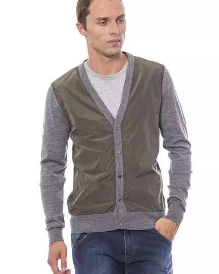 Verri Gray Wool Men Cardigan