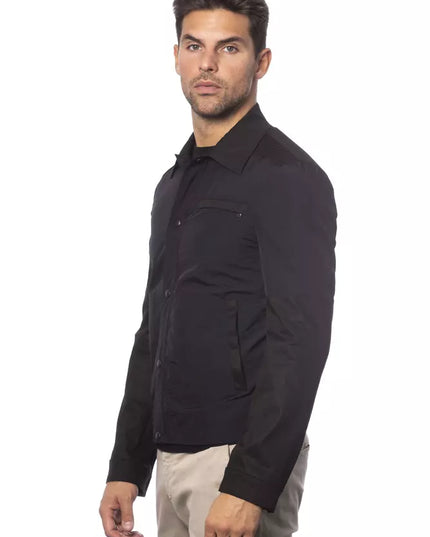 Verri Black Cotton Men's Bomber Jacket