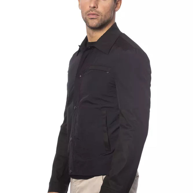 Verri Black Cotton Men's Bomber Jacket