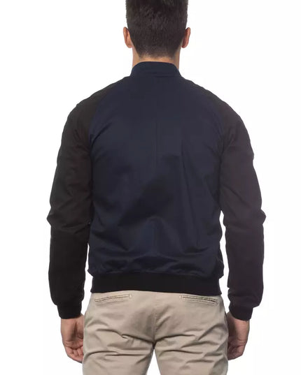 Verri Blue Cotton Men's Bomber Jacket