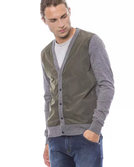 Verri Gray Wool Men Cardigan