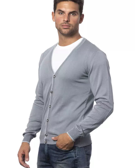 Verri Gray Cotton Men Cardigan