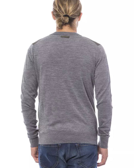 Verri Gray Wool Men Cardigan