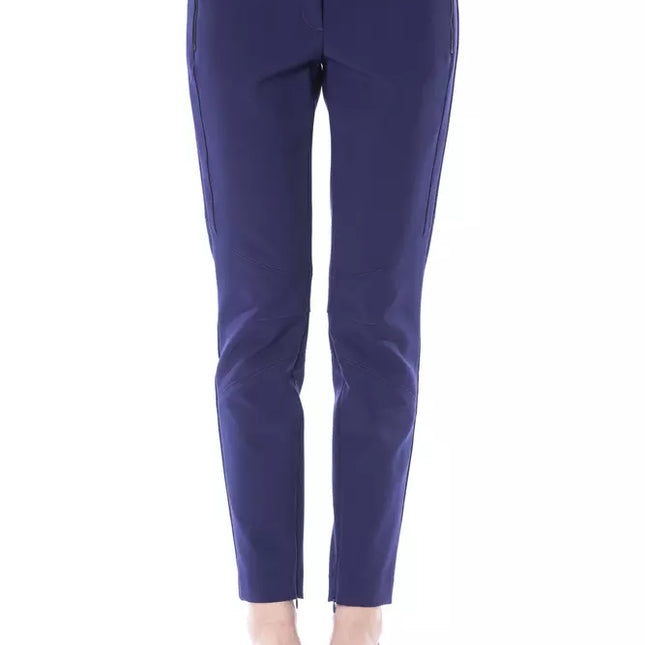 BYBLOS Blue Polyester Women's Slim Fit Pant