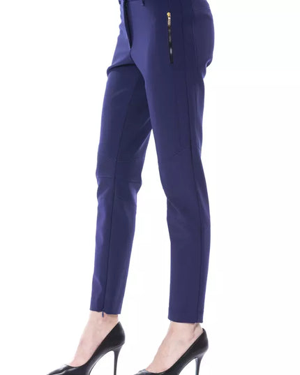 BYBLOS Blue Polyester Women's Slim Fit Pant