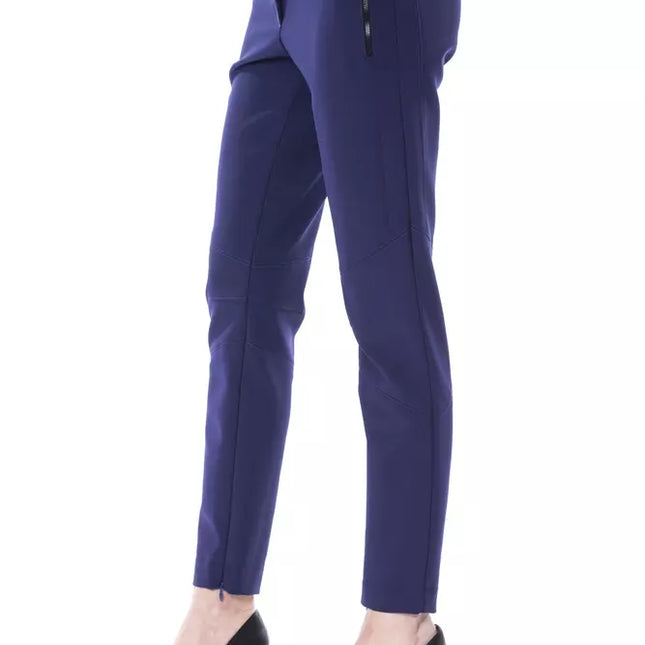 BYBLOS Blue Polyester Women's Slim Fit Pant