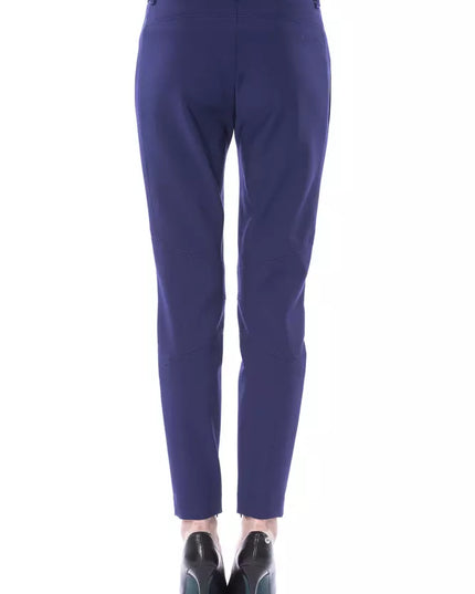 BYBLOS Blue Polyester Women's Slim Fit Pant