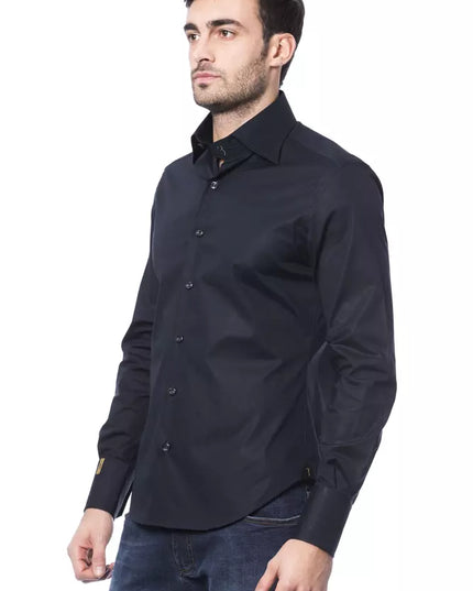 Billionaire Italian Couture Blue Cotton Men Shirt