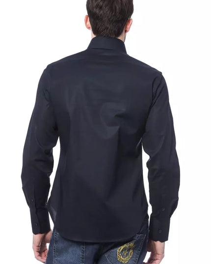 Billionaire Italian Couture Blue Cotton Men Shirt