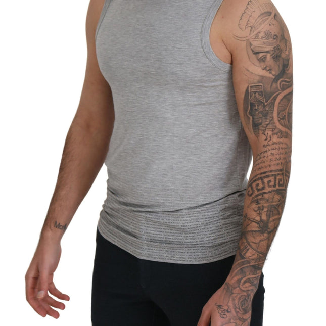 Ermanno Scervino Grey Sleeveless Men Pullover T-shirt