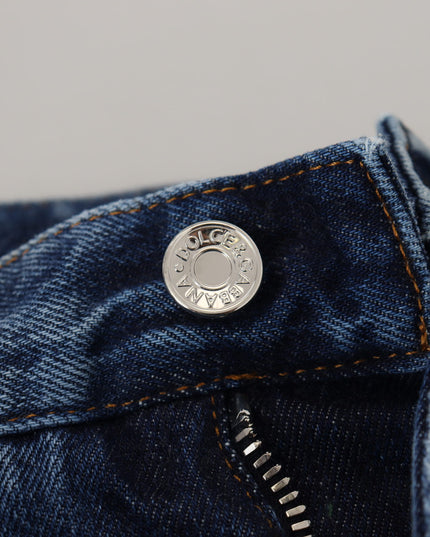 Dolce & Gabbana Blue Cotton Tattered Men Denim Jeans