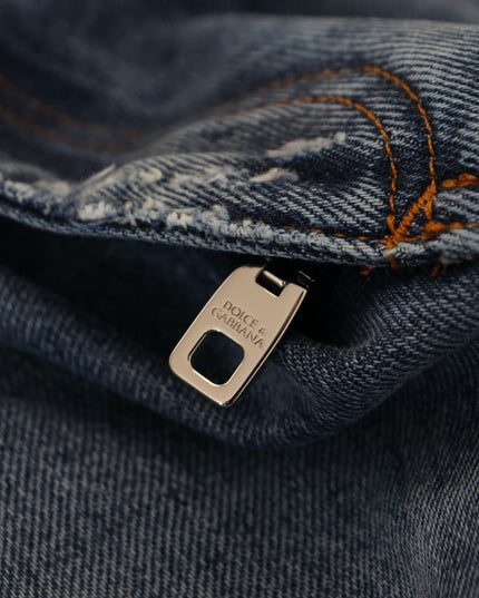 Dolce & Gabbana Blue Cotton Tattered Men Denim Jeans
