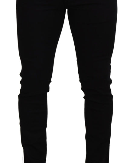 Dolce & Gabbana Black Cotton DG Crown Men Denim Jeans
