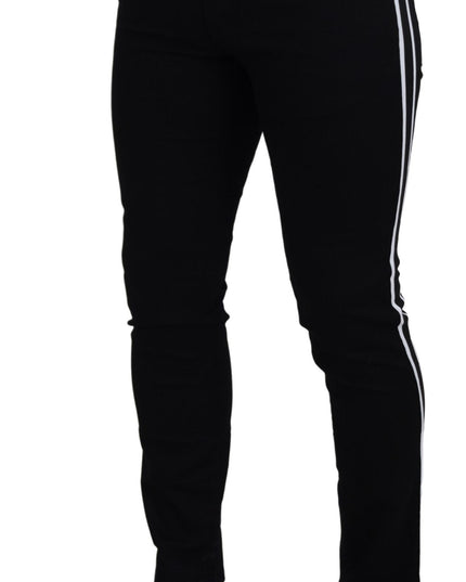 Dolce & Gabbana Black Cotton DG Crown Men Denim Jeans