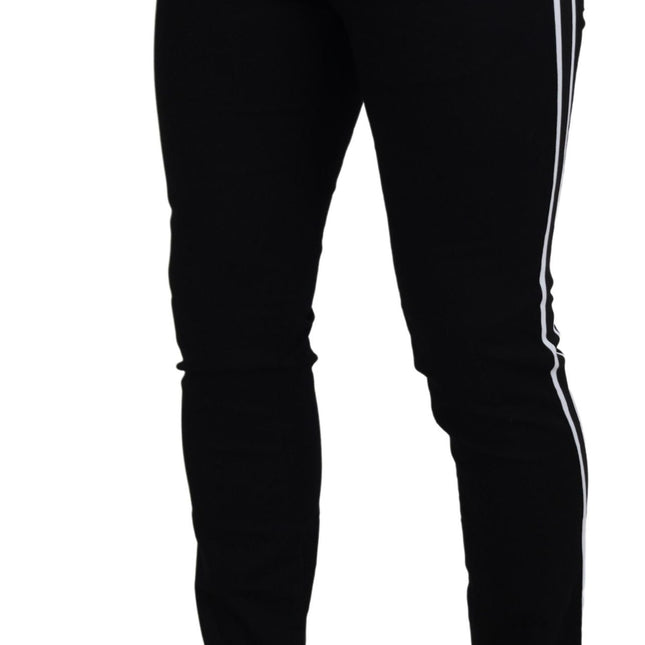 Dolce & Gabbana Black Cotton DG Crown Men Denim Jeans