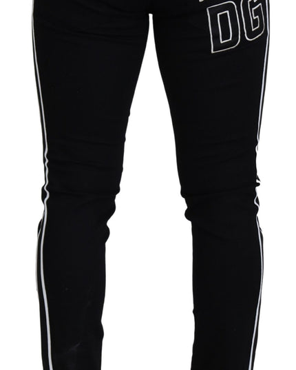 Dolce & Gabbana Black Cotton DG Crown Men Denim Jeans