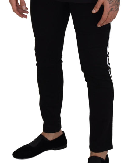Dolce & Gabbana Black Cotton DG Crown Men Denim Jeans