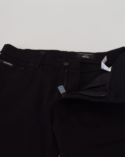 Dolce & Gabbana Black Cotton DG Crown Men Denim Jeans