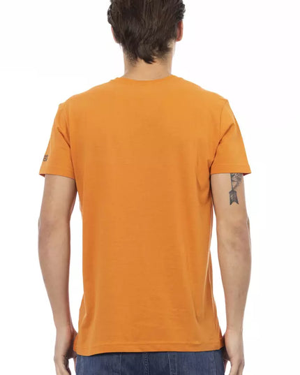 Trussardi Action Orange Cotton Men's V-Neck T-Shirt