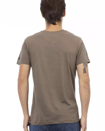 Trussardi Action Brown Cotton Men's V-Neck T-Shirt