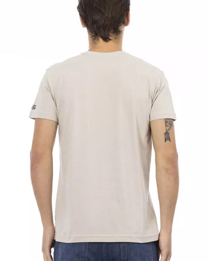 Trussardi Action Beige Cotton Men T-Shirt