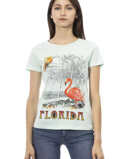 Trussardi Action Light Blue Cotton Women T-Shirt