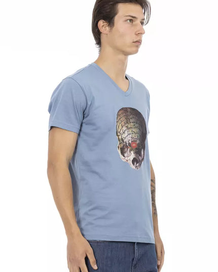 Trussardi Action Light Blue Cotton Men T-Shirt