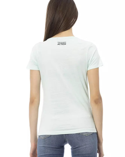 Trussardi Action Light Blue Cotton Women T-Shirt