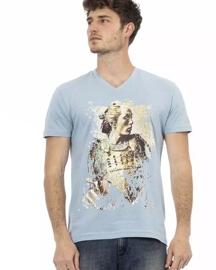 Trussardi Action Light Blue Cotton Men T-Shirt