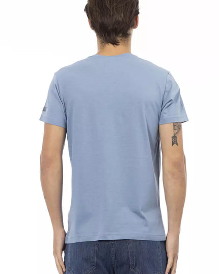 Trussardi Action Light Blue Cotton Men T-Shirt