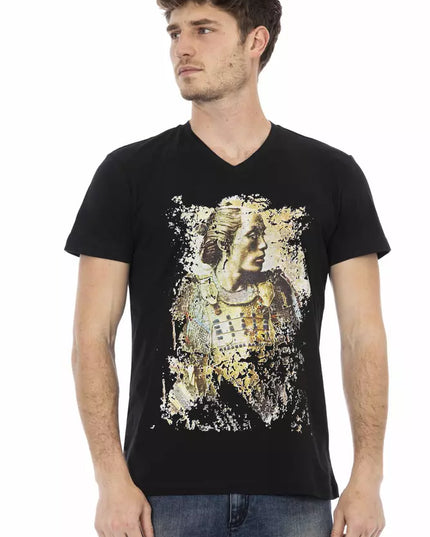 Trussardi Action Black Cotton Men T-Shirt