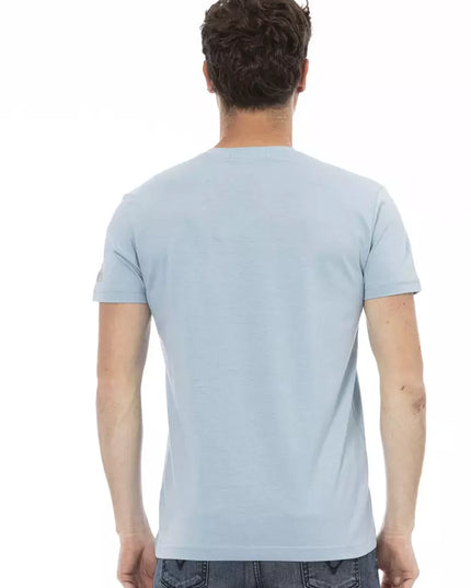 Trussardi Action Light Blue Cotton Men T-Shirt