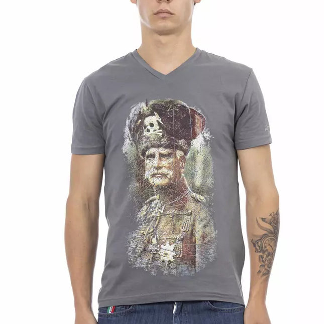 Trussardi Action Gray Cotton Men T-Shirt