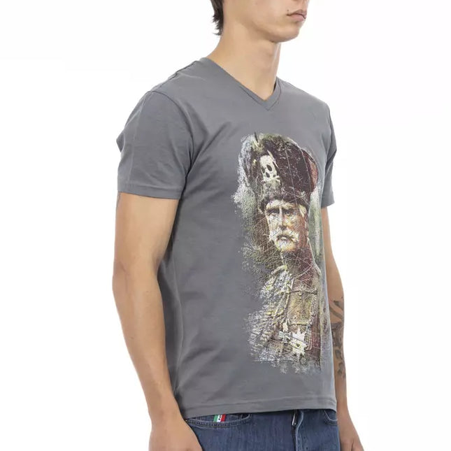 Trussardi Action Gray Cotton Men T-Shirt